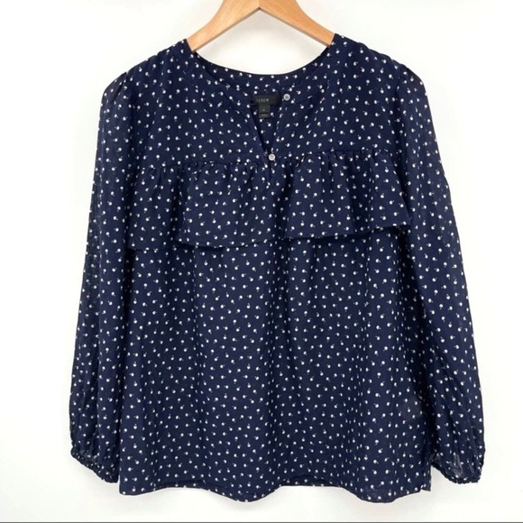 J. CREW Cherry Micro Print Blouse - Picture 7 of 13